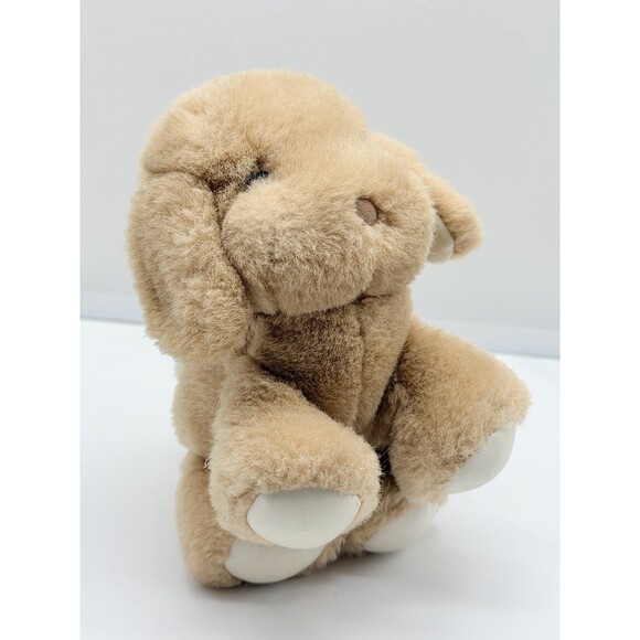 Vintage Baby Gund Plush Dogfeat 1983 Tan Stuffed Animal Dog Spot Puppy Rattle 7” - Picture 7 of 11